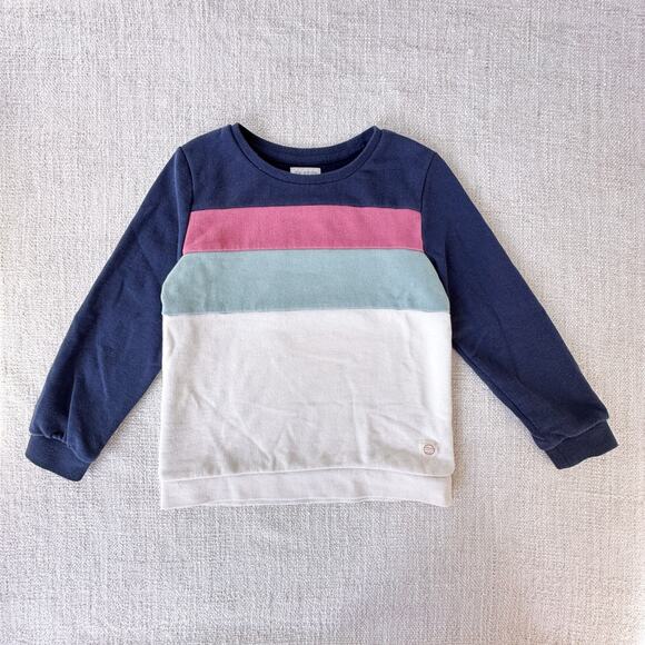 Re-Spun by Marine Layer Girl's Color Block Crew Neck Sweatshirt VGUC 6 - Picture 1 of 5
